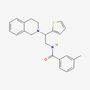 molecular formula C23H24N2OS B2572747 N-(2-(3,4-二氢异喹啉-2(1H)-基)-2-(噻吩-2-基)乙基)-3-甲基苯甲酰胺 CAS No. 898424-54-9