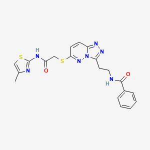 N-(2-(6-((2-((4-methylthiazol-2-yl)amino)-2-oxoethyl)thio)-[1,2,4]triazolo[4,3-b]pyridazin-3-yl)ethyl)benzamide