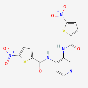 5-nitro-N-[3-[(5-nitrothiophene-2-carbonyl)amino]pyridin-4-yl]thiophene-2-carboxamide