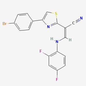 molecular formula C18H10BrF2N3S B2572754 (Z)-2-(4-(4-bromophenyl)thiazol-2-yl)-3-((2,4-difluorophenyl)amino)acrylonitrile CAS No. 799773-30-1