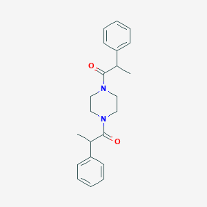 molecular formula C22H26N2O2 B257276 1,4-Bis(2-phenylpropanoyl)piperazine 