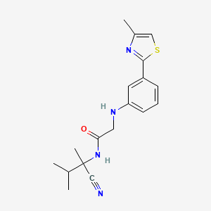 molecular formula C18H22N4OS B2572760 N-(1-cyano-1,2-dimethylpropyl)-2-{[3-(4-methyl-1,3-thiazol-2-yl)phenyl]amino}acetamide CAS No. 1311499-58-7