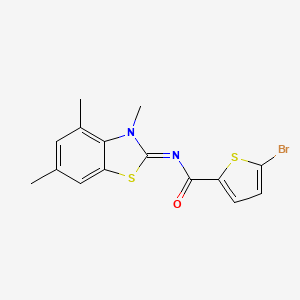 molecular formula C15H13BrN2OS2 B2572768 (E)-5-溴-N-(3,4,6-三甲基苯并[d]噻唑-2(3H)-亚甲基)噻吩-2-甲酰胺 CAS No. 850903-17-2