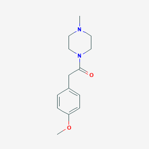 molecular formula C14H20N2O2 B257277 1-[(4-Methoxyphenyl)acetyl]-4-methylpiperazine 