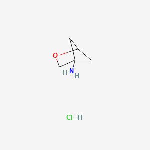 molecular formula C5H10ClNO B2572777 2-Oxabicyclo[2.1.1]hexan-4-amine;hydrochloride CAS No. 2260936-52-3