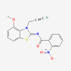 molecular formula C18H13N3O4S B2572780 N-(4-methoxy-3-prop-2-ynyl-1,3-benzothiazol-2-ylidene)-2-nitrobenzamide CAS No. 868674-51-5
