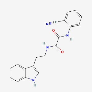molecular formula C19H16N4O2 B2572783 N'-(2-cyanophenyl)-N-[2-(1H-indol-3-yl)ethyl]oxamide CAS No. 898356-18-8