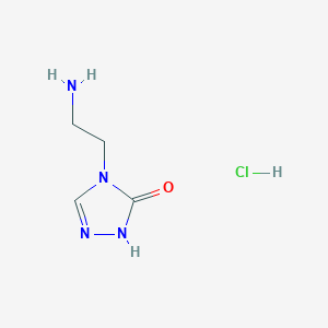 molecular formula C4H9ClN4O B2572790 4-(2-Aminoethyl)-1H-1,2,4-triazol-5-one;hydrochloride CAS No. 2193064-89-8