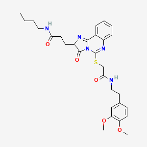 N-butyl-3-{5-[({[2-(3,4-dimethoxyphenyl)ethyl]carbamoyl}methyl)sulfanyl]-3-oxo-2H,3H-imidazo[1,2-c]quinazolin-2-yl}propanamide