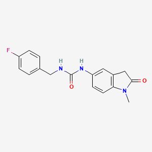 molecular formula C17H16FN3O2 B2572803 1-(4-Fluorobenzyl)-3-(1-methyl-2-oxoindolin-5-yl)urea CAS No. 1169991-59-6
