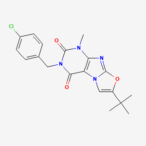 molecular formula C19H19ClN4O3 B2572804 7-(叔丁基)-3-(4-氯苄基)-1-甲基恶唑并[2,3-f]嘌呤-2,4(1H,3H)-二酮 CAS No. 899948-16-4