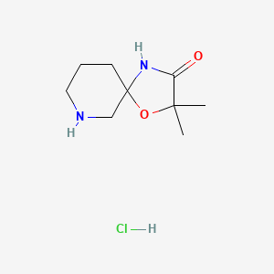 2,2-Dimethyl-1-oxa-4,9-diazaspiro[4.5]decan-3-one;hydrochloride