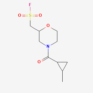 molecular formula C10H16FNO4S B2572808 [4-(2-Methylcyclopropanecarbonyl)morpholin-2-yl]methanesulfonyl fluoride CAS No. 2248878-53-5