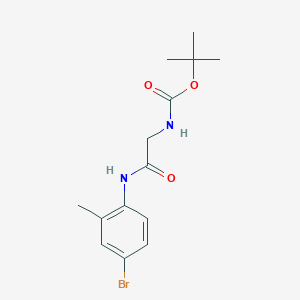molecular formula C14H19BrN2O3 B2572819 N-(叔丁氧羰基)-N1-(4-溴-2-甲基苯基)甘氨酰胺 CAS No. 1390327-86-2