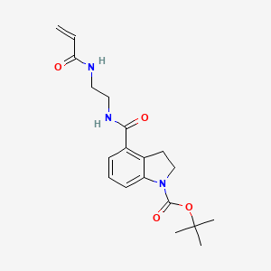 molecular formula C19H25N3O4 B2572821 Tert-butyl 4-[2-(prop-2-enoylamino)ethylcarbamoyl]-2,3-dihydroindole-1-carboxylate CAS No. 2361766-31-4