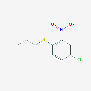 molecular formula C9H10ClNO2S B2572823 4-Chloro-2-nitro-1-(propylthio)benzene CAS No. 90562-64-4