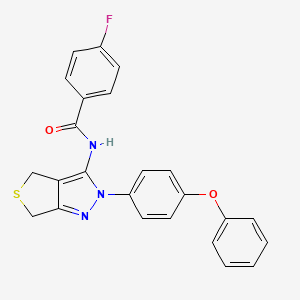 4-fluoro-N-(2-(4-phenoxyphenyl)-4,6-dihydro-2H-thieno[3,4-c]pyrazol-3-yl)benzamide