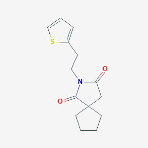 molecular formula C14H17NO2S B2572826 2-[2-(2-Thienyl)ethyl]-2-azaspiro[4.4]nonane-1,3-dione CAS No. 651292-29-4