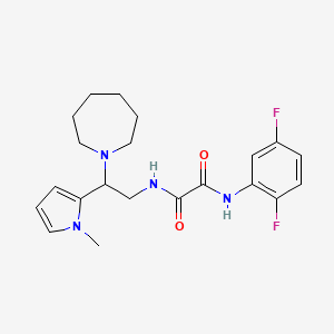 molecular formula C21H26F2N4O2 B2572830 N1-(2-(azepan-1-yl)-2-(1-methyl-1H-pyrrol-2-yl)ethyl)-N2-(2,5-difluorophenyl)oxalamide CAS No. 1049479-19-7