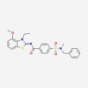 molecular formula C25H25N3O4S2 B2572831 (E)-4-(N-benzyl-N-methylsulfamoyl)-N-(3-ethyl-4-methoxybenzo[d]thiazol-2(3H)-ylidene)benzamide CAS No. 533890-09-4