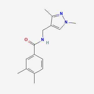 molecular formula C15H19N3O B2572832 N-((1,3-二甲基-1H-吡唑-4-基)甲基)-3,4-二甲基苯甲酰胺 CAS No. 1052643-42-1