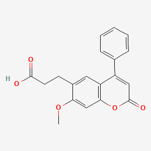 molecular formula C19H16O5 B2572834 3-(7-甲氧基-2-氧代-4-苯基-2H-色烯-6-基)丙酸 CAS No. 1043390-26-6