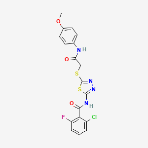 2-chloro-6-fluoro-N-(5-((2-((4-methoxyphenyl)amino)-2-oxoethyl)thio)-1,3,4-thiadiazol-2-yl)benzamide