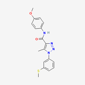 molecular formula C18H18N4O2S B2572843 N-(4-methoxyphenyl)-5-methyl-1-(3-methylsulfanylphenyl)triazole-4-carboxamide CAS No. 895647-82-2
