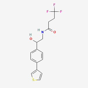 molecular formula C16H16F3NO2S B2572844 4,4,4-Trifluoro-N-[2-hydroxy-2-(4-thiophen-3-ylphenyl)ethyl]butanamide CAS No. 2319635-74-8