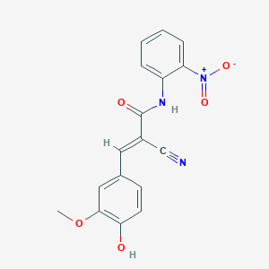 (2E)-2-cyano-3-(4-hydroxy-3-methoxyphenyl)-N-(2-nitrophenyl)prop-2-enamide