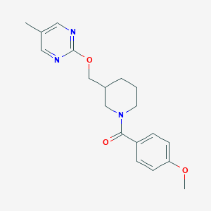 (4-Methoxyphenyl)-[3-[(5-methylpyrimidin-2-yl)oxymethyl]piperidin-1-yl]methanone