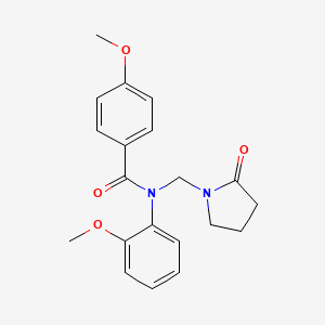 4-methoxy-N-(2-methoxyphenyl)-N-((2-oxopyrrolidin-1-yl)methyl)benzamide
