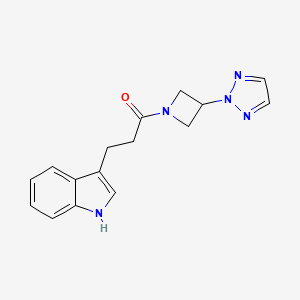 molecular formula C16H17N5O B2572863 3-(1H-Indol-3-yl)-1-[3-(triazol-2-yl)azetidin-1-yl]propan-1-one CAS No. 2415634-12-5