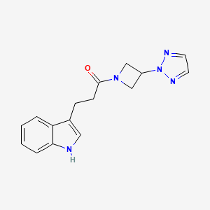 molecular formula C16H17N5O B2572863 3-(1H-indol-3-yl)-1-[3-(2H-1,2,3-triazol-2-yl)azetidin-1-yl]propan-1-one CAS No. 2415634-12-5