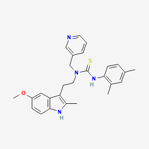 molecular formula C27H30N4OS B2572864 3-(2,4-dimethylphenyl)-1-(2-(5-methoxy-2-methyl-1H-indol-3-yl)ethyl)-1-(pyridin-3-ylmethyl)thiourea CAS No. 850934-34-8
