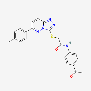 molecular formula C22H19N5O2S B2572869 N-(4-乙酰苯基)-2-((6-(对甲苯基)-[1,2,4]三唑并[4,3-b]哒嗪-3-基)硫代)乙酰胺 CAS No. 894064-58-5