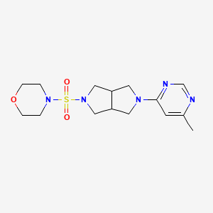 molecular formula C15H23N5O3S B2572874 4-{[5-(6-甲基嘧啶-4-基)-八氢吡咯并[3,4-c]吡咯-2-基]磺酰基}吗啉 CAS No. 2201358-54-3