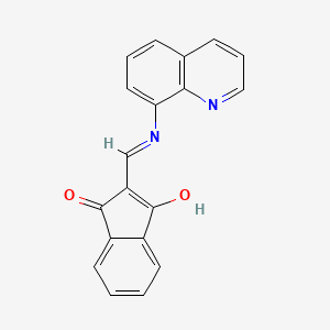 molecular formula C19H12N2O2 B2572879 2-((8-Quinolylamino)methylene)indane-1,3-dione CAS No. 1023367-18-1