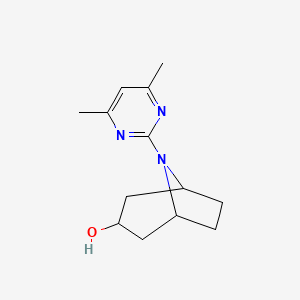 molecular formula C13H19N3O B2572881 8-(4,6-二甲基嘧啶-2-基)-8-氮杂双环[3.2.1]辛烷-3-醇 CAS No. 1410106-45-4
