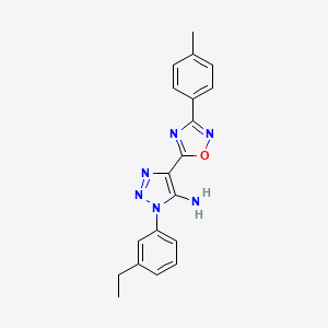 molecular formula C19H18N6O B2572888 1-(3-ethylphenyl)-4-[3-(4-methylphenyl)-1,2,4-oxadiazol-5-yl]-1H-1,2,3-triazol-5-amine CAS No. 892775-48-3