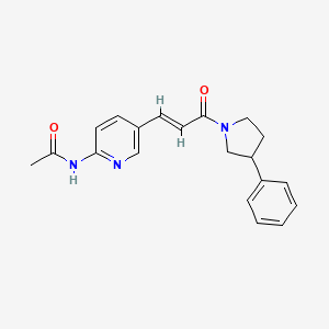 (E)-N-(5-(3-oxo-3-(3-phenylpyrrolidin-1-yl)prop-1-en-1-yl)pyridin-2-yl)acetamide