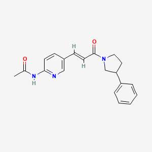 molecular formula C20H21N3O2 B2572891 N-{5-[(1E)-3-oxo-3-(3-phenylpyrrolidin-1-yl)prop-1-en-1-yl]pyridin-2-yl}acetamide CAS No. 2035005-15-1