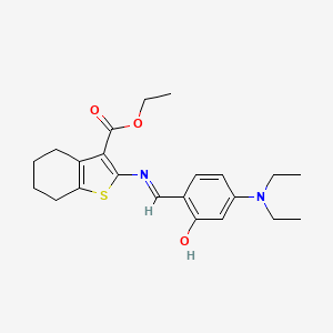 (E)-ethyl 2-((4-(diethylamino)-2-hydroxybenzylidene)amino)-4,5,6,7-tetrahydrobenzo[b]thiophene-3-carboxylate