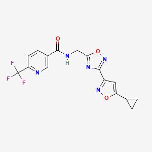 N-((3-(5-cyclopropylisoxazol-3-yl)-1,2,4-oxadiazol-5-yl)methyl)-6-(trifluoromethyl)nicotinamide