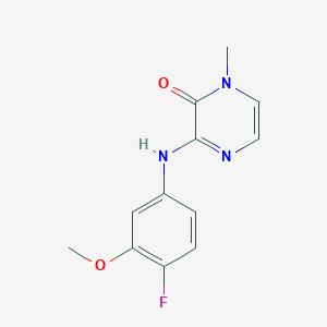 molecular formula C12H12FN3O2 B2572905 3-((4-氟-3-甲氧基苯基)氨基)-1-甲基吡嗪-2(1H)-酮 CAS No. 2320515-99-7