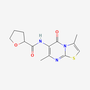 molecular formula C13H15N3O3S B2572909 N-(3,7-dimethyl-5-oxo-5H-thiazolo[3,2-a]pyrimidin-6-yl)tetrahydrofuran-2-carboxamide CAS No. 946250-93-7