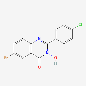 molecular formula C14H8BrClN2O2 B2572915 6-bromo-2-(4-clorofenil)-3-hidroxi-4(3H)-quinazolinona CAS No. 338774-68-8