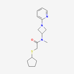 2-Cyclopentylsulfanyl-N-methyl-N-(1-pyridin-2-ylazetidin-3-yl)acetamide