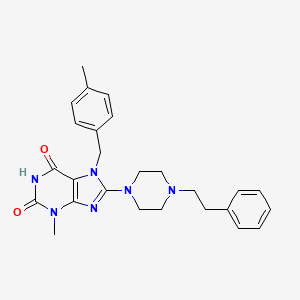 3-methyl-7-(4-methylbenzyl)-8-(4-phenethylpiperazin-1-yl)-1H-purine-2,6(3H,7H)-dione