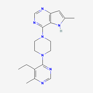 molecular formula C18H23N7 B2572927 4-[4-(5-Ethyl-6-methylpyrimidin-4-yl)piperazin-1-yl]-6-methyl-5H-pyrrolo[3,2-d]pyrimidine CAS No. 2380084-16-0